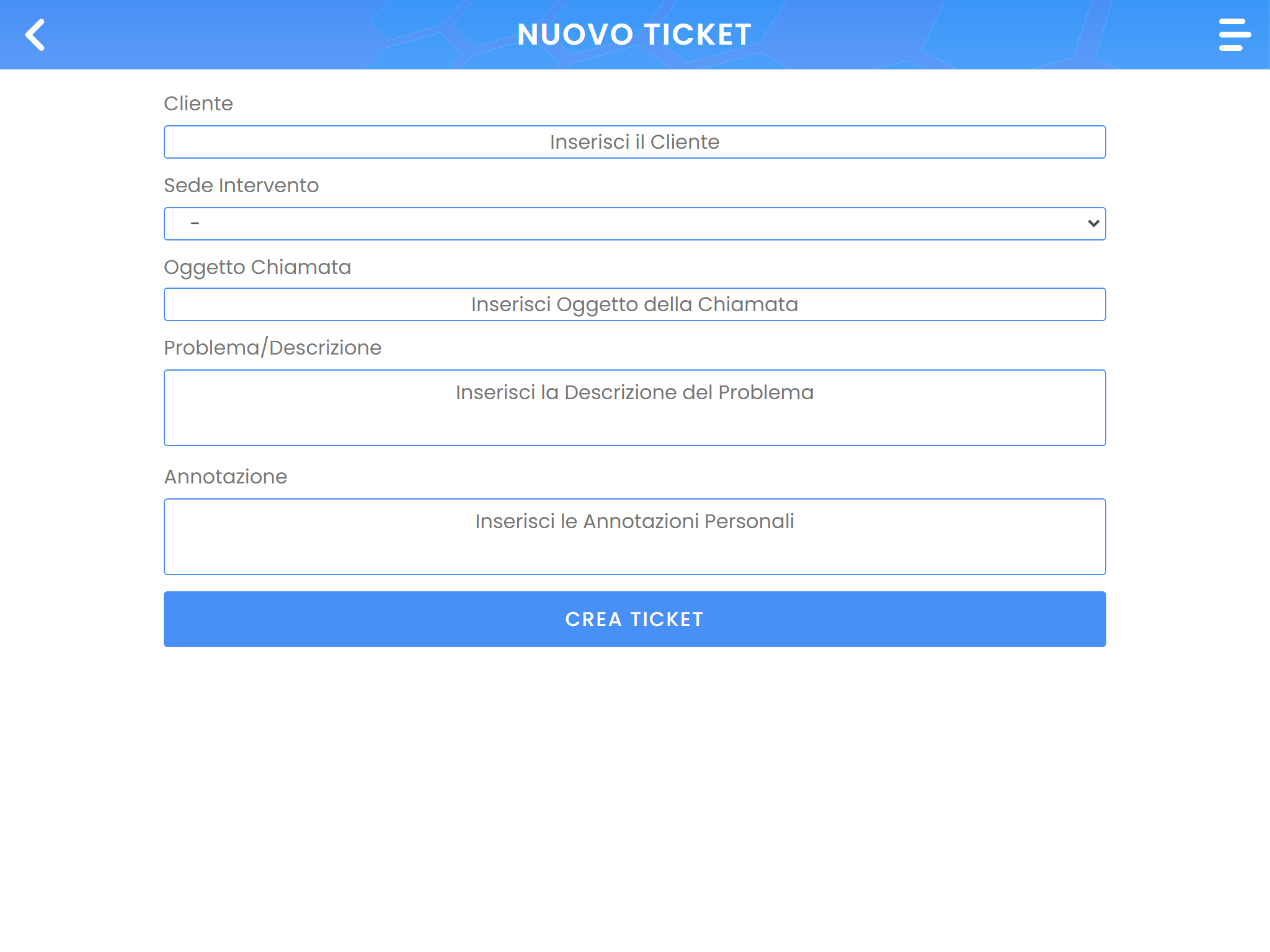 Nuovo Ticket